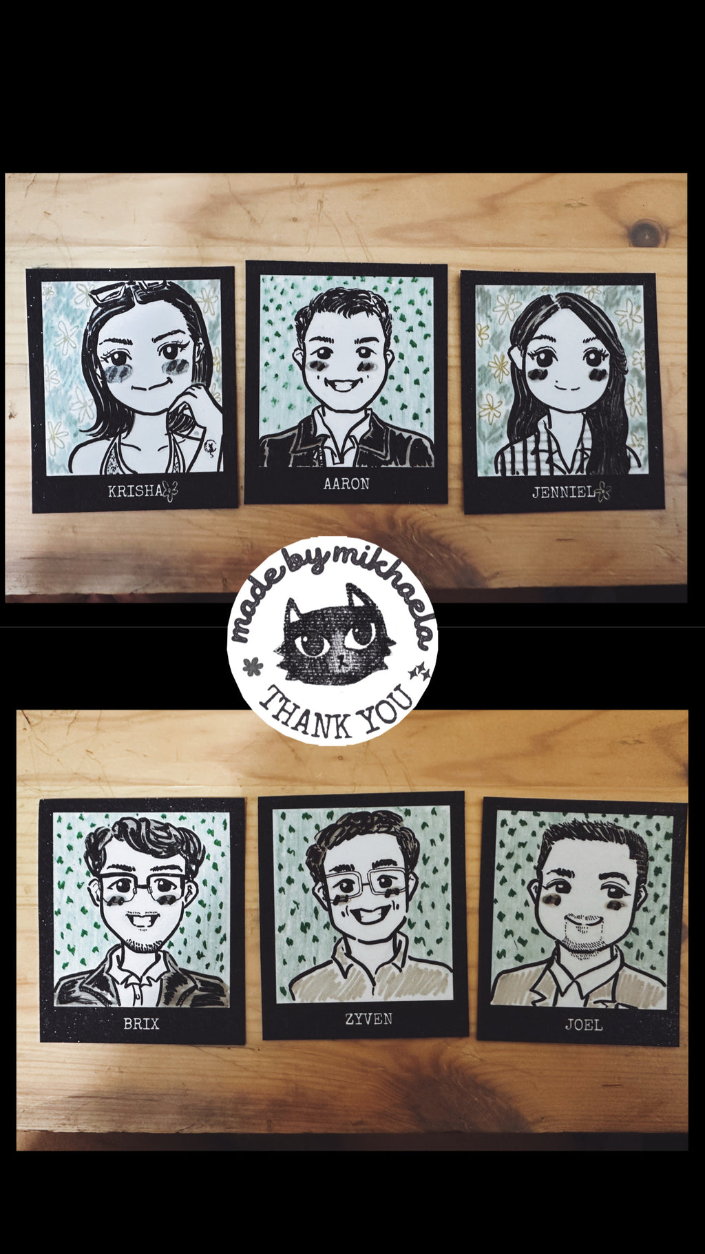 Hand Illustrated Portraits Polaroid: Custom Art Keepsakes - SOLO