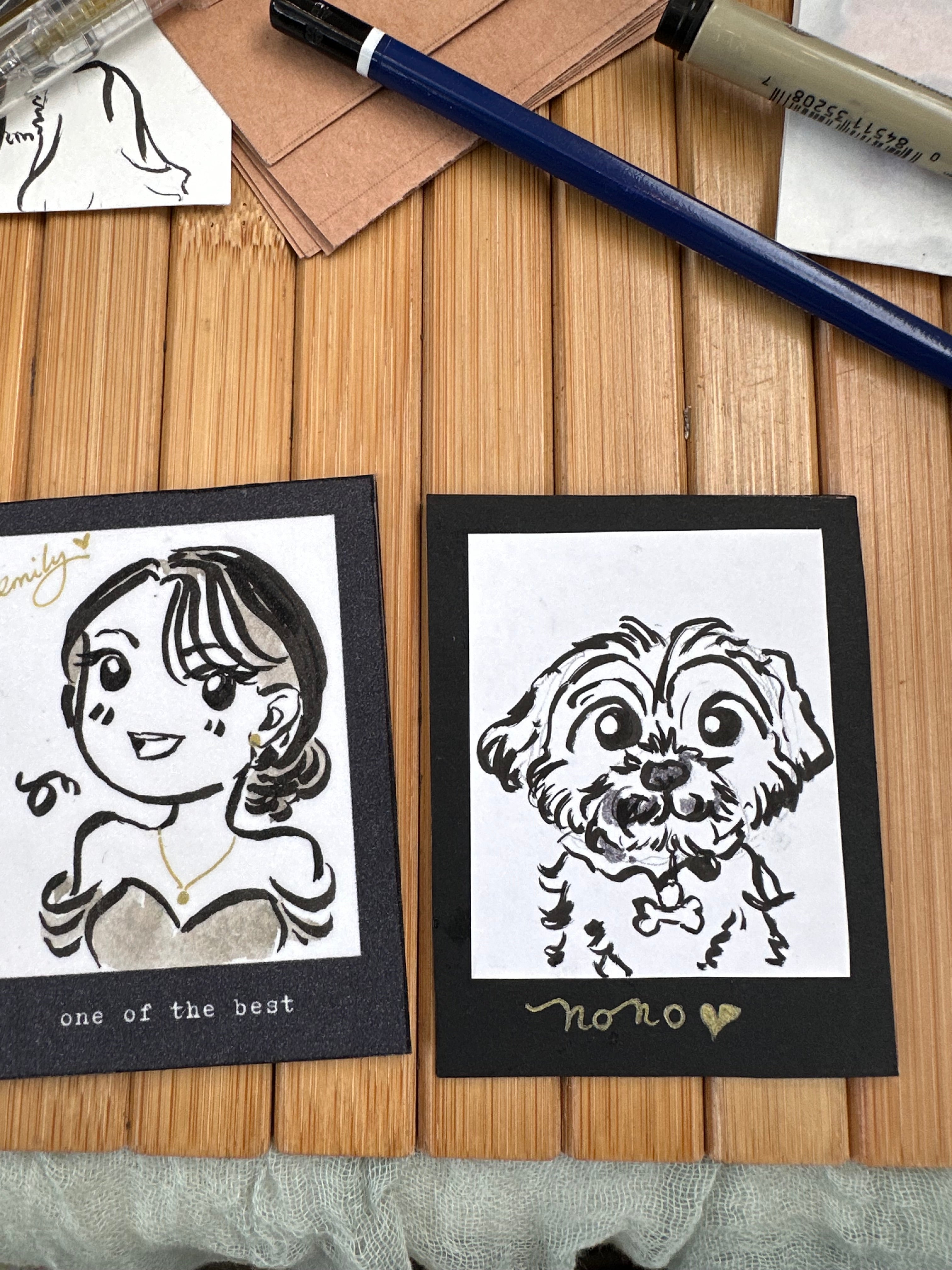 Hand Illustrated Portraits Polaroid: Custom Art Keepsakes - SOLO
