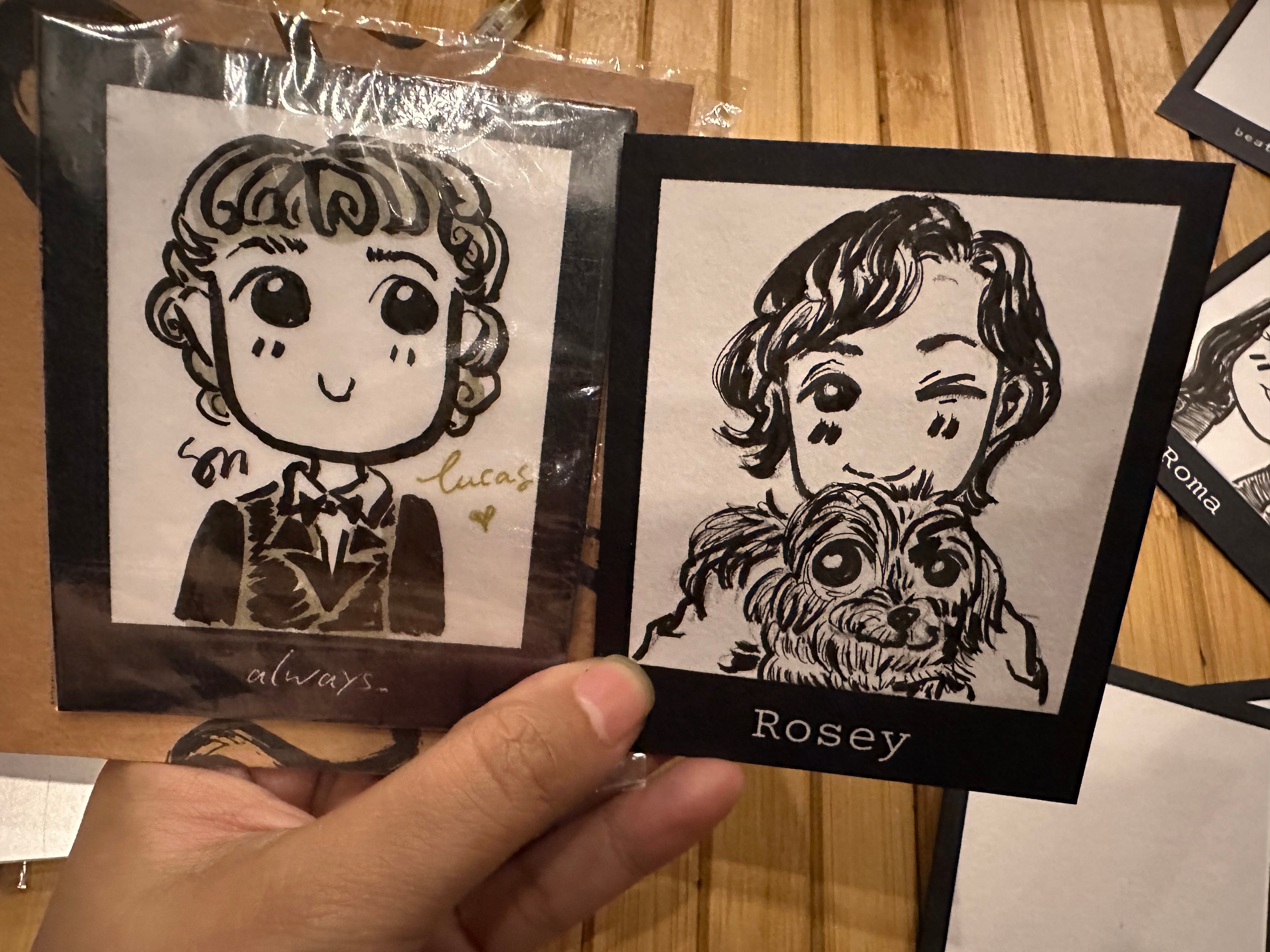 Hand Illustrated Portraits Polaroid: Custom Art Keepsakes - SOLO