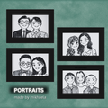 Hand illustrated Portrait Postcard Size Custom Handmade
