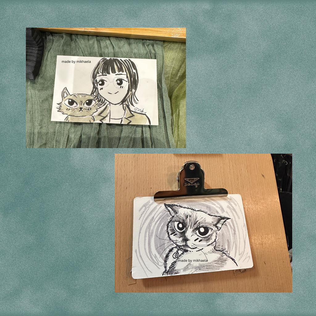 Hand illustrated Portrait Postcard Size Custom Handmade